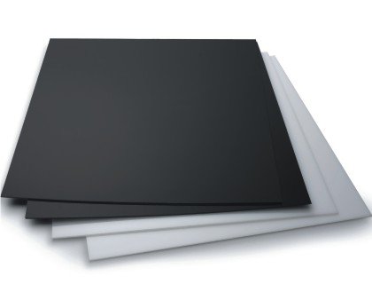 Material Delrin en blanco y negro